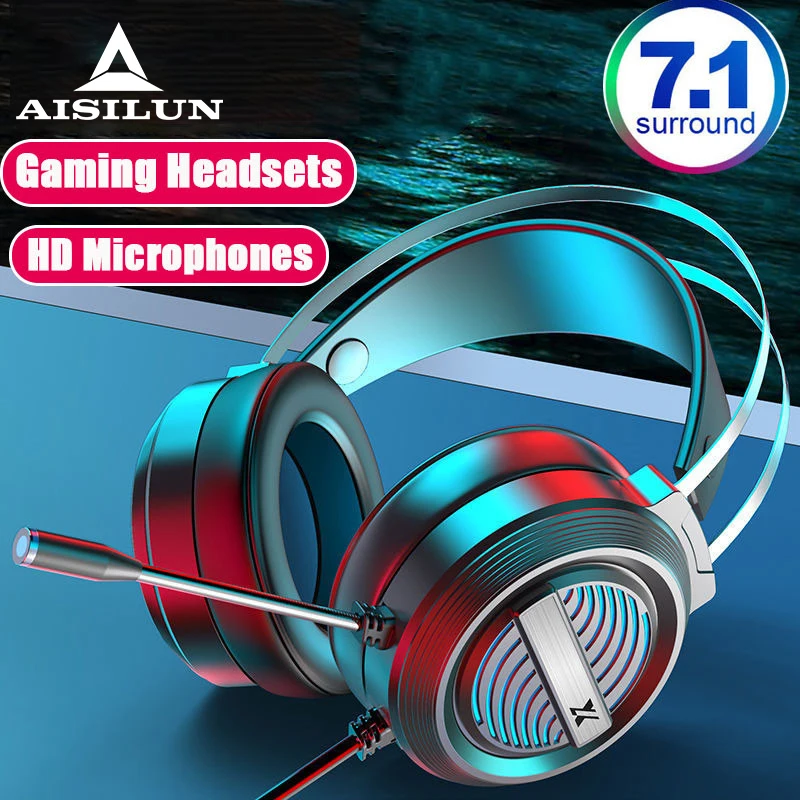 7 1 Stereo Gaming Headsets Wired Over Head Gamer Headphone With Microphone Volume Control Game Earphones For PC Laptop Xbox