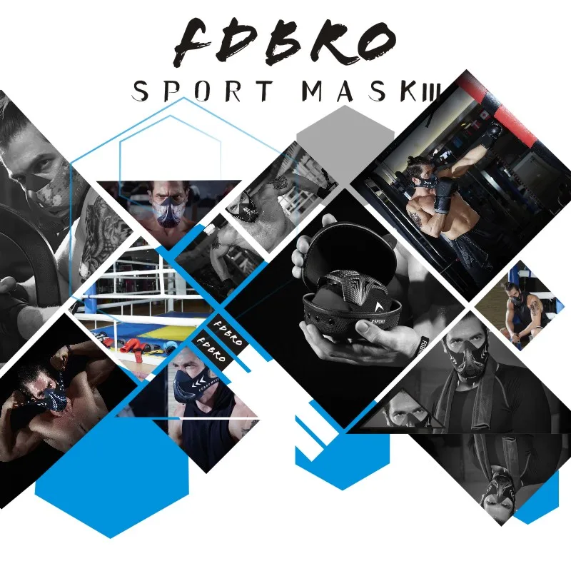 Спортивная маска FDBRO 2 0 черная для бега и фитнеса тренировочная на высокой высоте