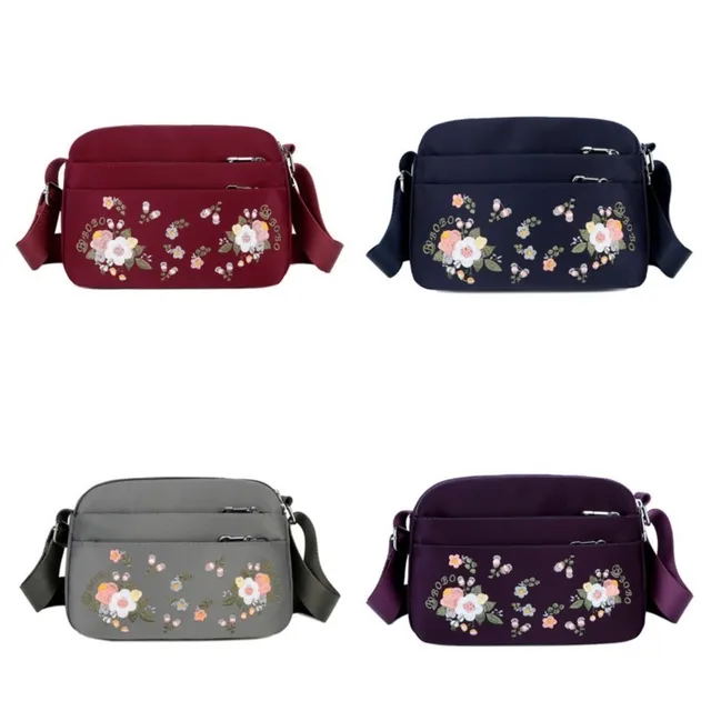Small Nylon Shoulder Bag Flower Embroidery Women Messenger Bag High Quality Crossbody Bags Female Lady Luxury Designer Handbag 5
