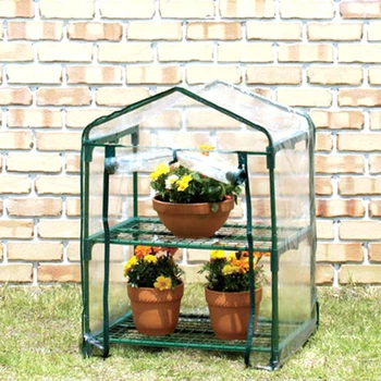 

PVC Warm Garden Tier Mini Household Plant Greenhouse Cover Waterproof Anti-UV Protect Garden Plants Flowers (without Iron Stand)