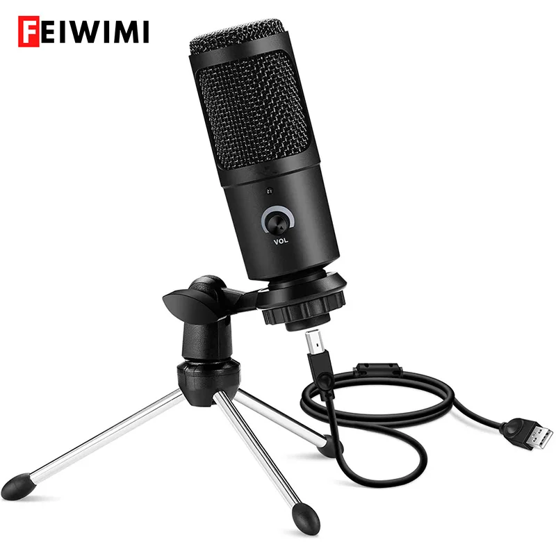 Micrófonos condensador USB para ordenador portátil, dispositivo profesional para cantar, retransmisión, grabación, estudio, YouTube, vídeo