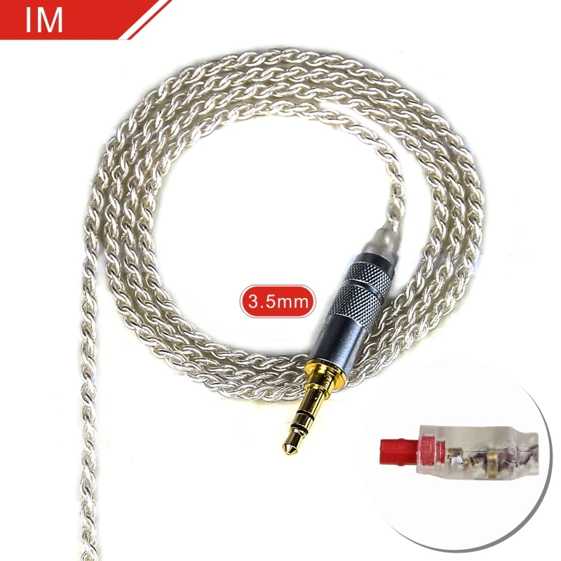 3.5mm IM Silver FDBRO 3,5 мм наушники Кабо MMCX кабель DIY один Кристалл Медь посеребренный кабель для SE215 SE315 SE425 SE535 SE846 UE900 - Цвет: 3.5mm IM Silver