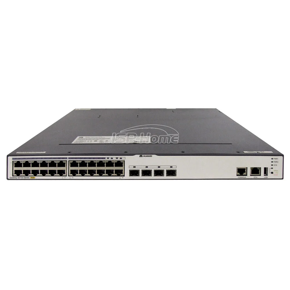 S5700-24TP-PWR-SI(20 10/100 base-t и 4 GE Combo, PoE, два слота питания, без модуля питания