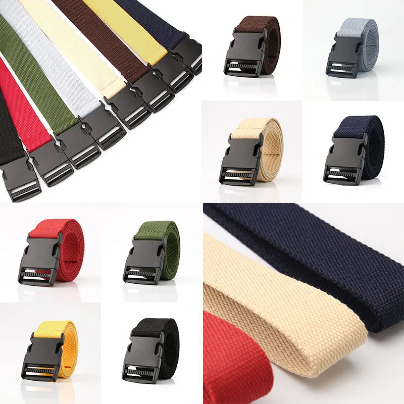

Plastic Buckle Canvas Belt Jeans Pants Long Waistband Adjustable Waist Belt Men Women Belt Solid Color Outdoor Wide Belt
