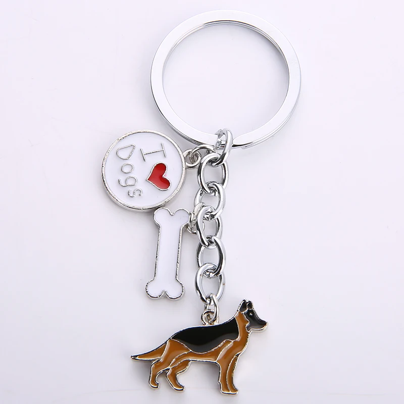 Брелок для ключей Брелок-граница брелок с колли брелок животное ПЭТ бирка для собаки брелок для ключей ювелирные изделия мужской подарок металлический ключ для авто кольцо подарки для лучшего друга - Цвет: 04