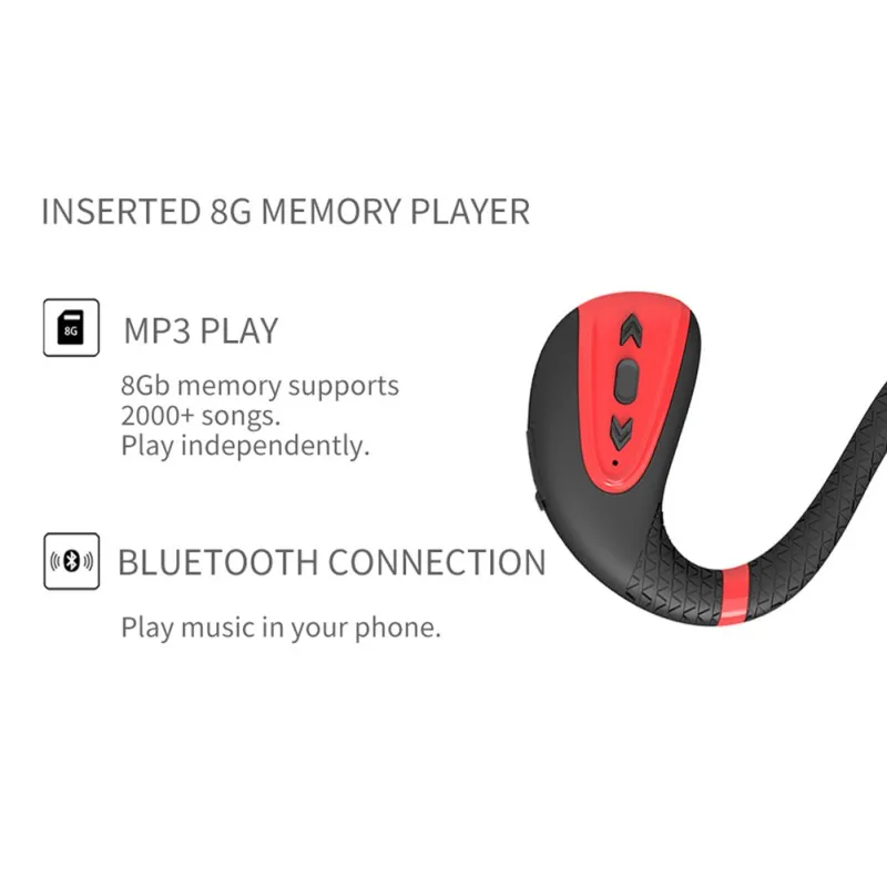 Bluetooth 5,0 наушники Костной Проводимости Водонепроницаемые IPX8 8GB память хранения беспроводные наушники спортивные наушники