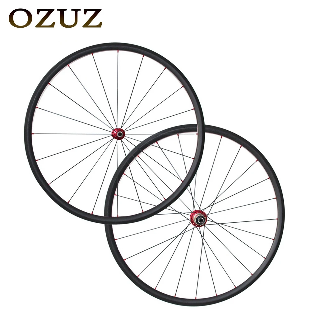

OZUZ Top Quality 24mm Road Bike Wheels Powerway R13 Ultra Light700c 3K 23mm Wide Bicycle Wheel Carbon Wheels Carbon Clincher
