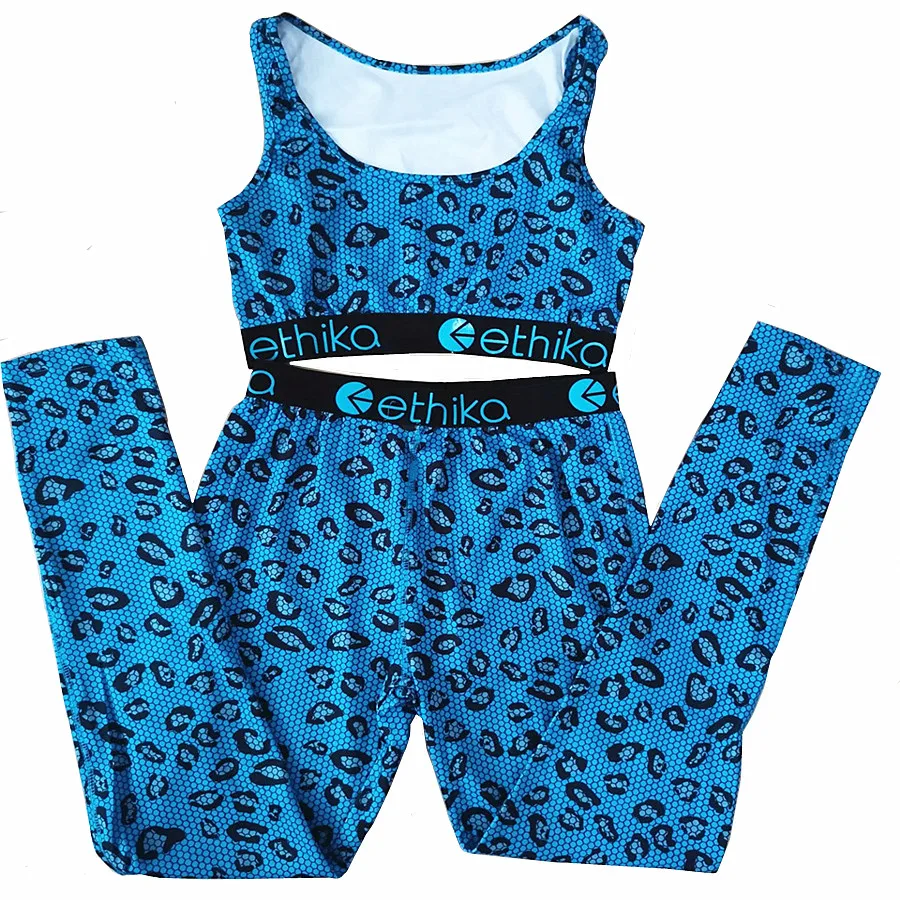 Ethika-conjunto deportivo sin mangas para mujer, Top corto y Leggings, ropa activa, conjunto de pantalones ajustado largo, 2 piezas