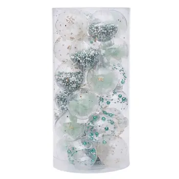 

1 Set 6cm/24 Pcs Christmas Balls Clear Plastic Ornaments Xmas Tree Hanging Decor