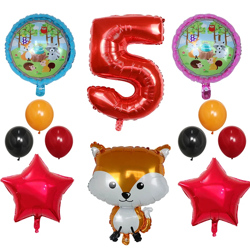 12 шт. воздушные шары в виде джунглей Ежика лисы белки Мультяшные животные 30 дюймов фольгированные шары с цифрами декор для дня рождения Детские игрушки для душа - Цвет: Светло-серый