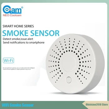 

NEO COOLCAM Smart WiFi Smoke Detector Alarm Detector Sensor Battery Operated Wireless Smoke Detector Support IFTTT