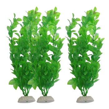 

Artificial Fake Water Aquatic Plastic Green Grass Plant Aquarium Landscape 27cm