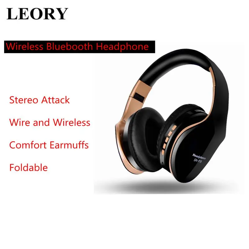 LEORY SN-P18 беспроводные bluetooth наушники Складные стерео Hi-Fi 3,5 мм аудио TF карта игровые музыкальные наушники с микрофоном для ПК PUBG