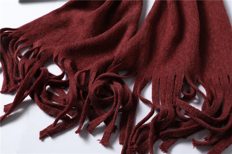 Winter Scarf for Women Fashion Solid Cashmere Scarves Neck Warm Soft Long Size knitted Men's Scarfs Female Foulard Shawls