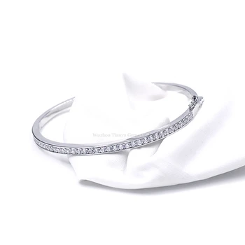 

Tianyu Gems 925 Silver Bracelet Exquisite Cubic Zirconia Bangle