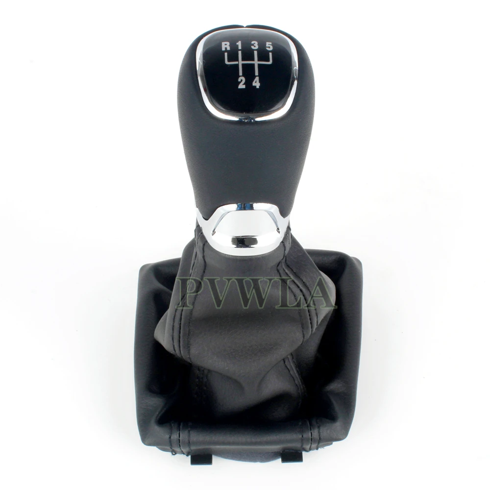 Car Shift Gear Knob Lever Gaitor Boot Cover Accessories Chrome & Leather Skoda Octavia A7 MK3 2014 2015, car gear shift knob,automatic gear dust cover