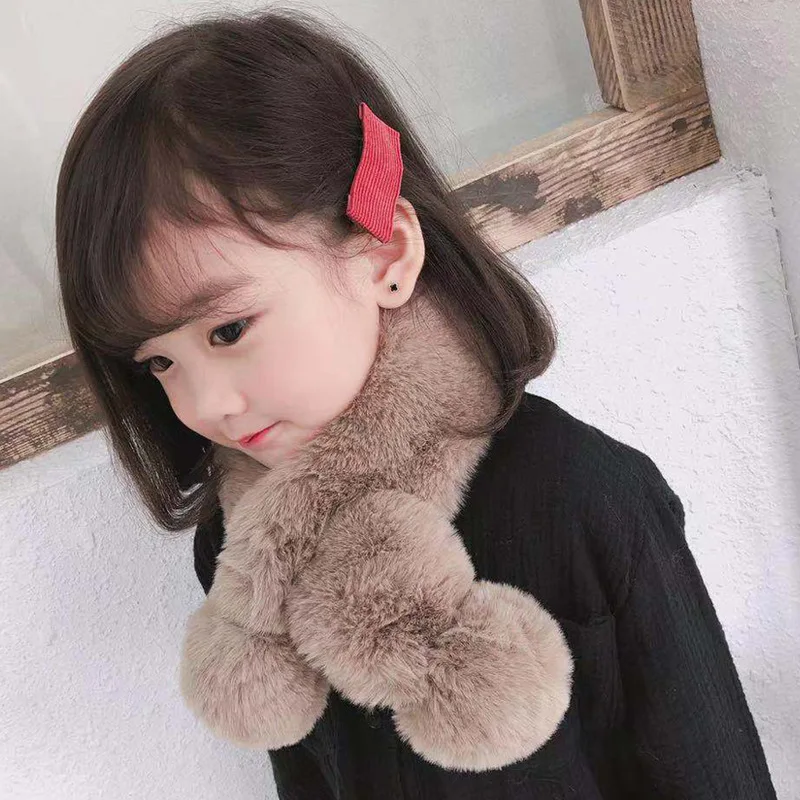Детский зимний шарф утолщенный теплый шейный из 2020 меха для девочек и мальчиков