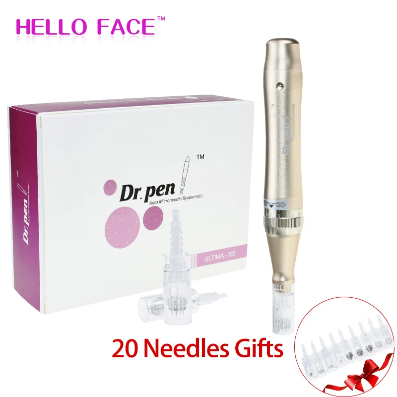 Dr. Pen M5 C с 20 шт. микро иглы Дерма Ручка Авто Микроиглы ручка байонетные картриджи