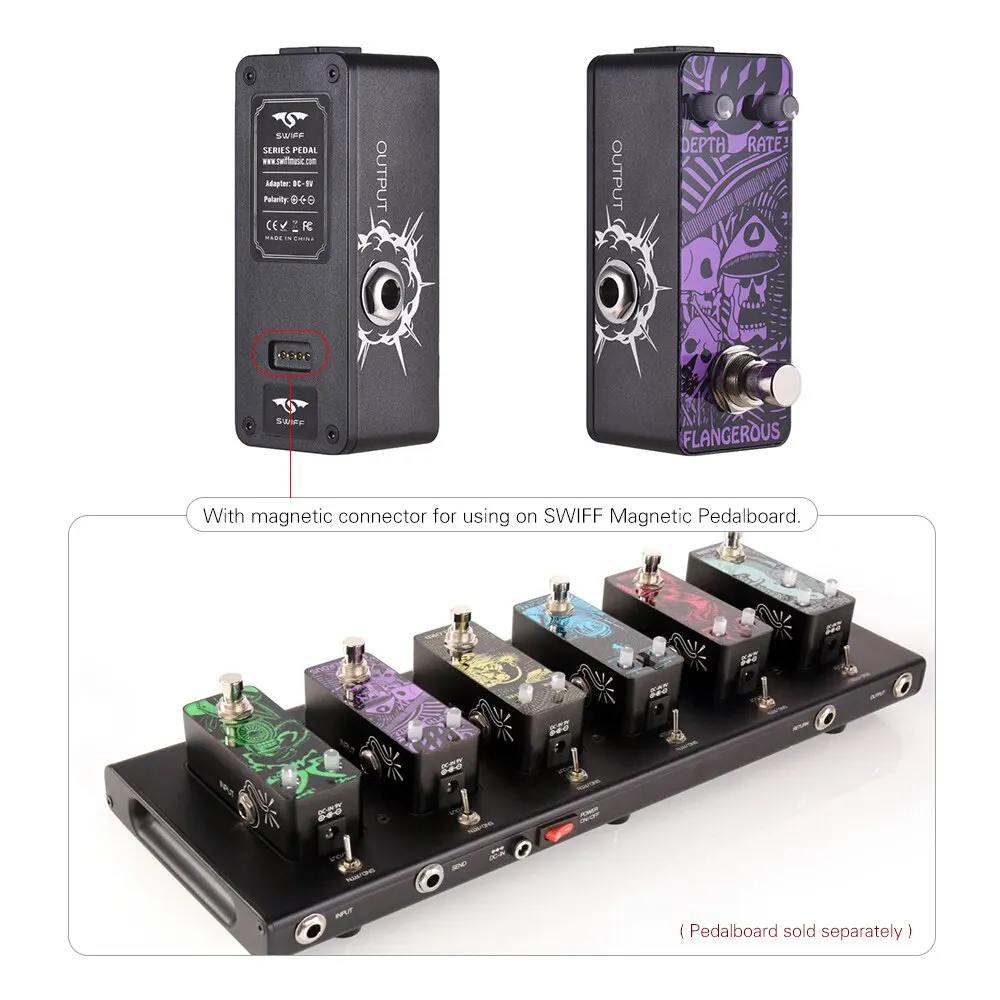 SWIFF DP02 Фланцевая цифровая гитара Flanger педаль эффектов True Bypass металлический корпус с регулятором скорости DEPYH