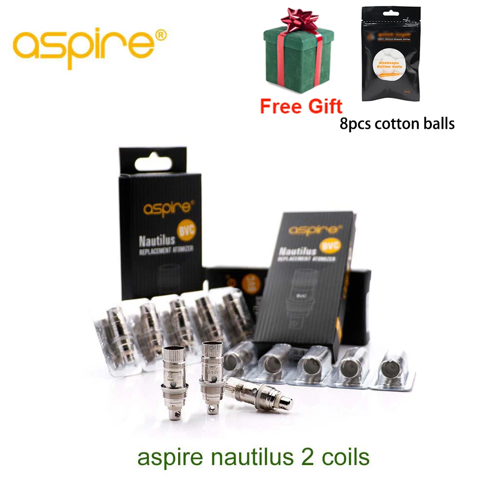 10 штук упак. оригинальный Aspire Nautilus 2 BVC катушка для Mini/K3/Triton мини аксессуары