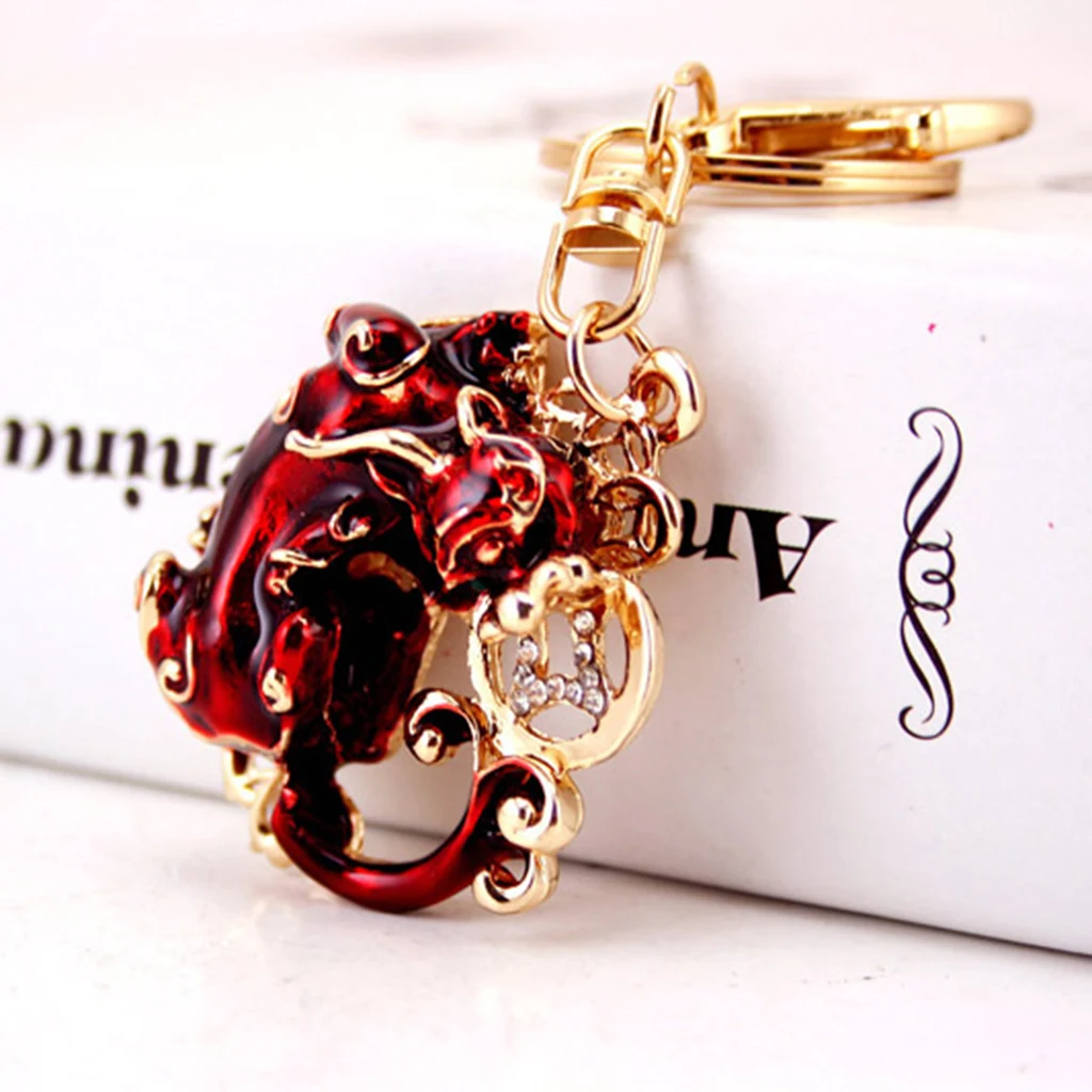 2 Pack Pi Yao/Pi Xiu Keychains Attract Wealth Luck Women Bag Key Rings