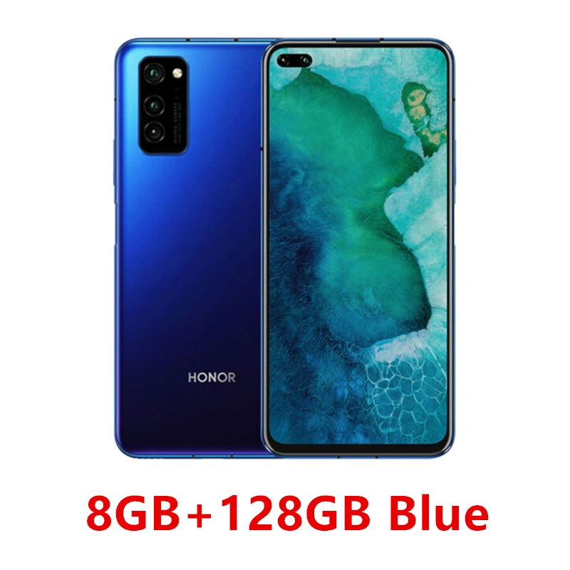 8GB 128GB Blue Смартфон Honor V30 Google Play, 7 нм, четыре ядра, 5G, 6 ГБ, 8 ГБ, 128 ГБ, 16 ядер, GPU, 40 МП, тройная камера, 40 Вт, SuperCharge, мобильный телефон - Цвет: 8GB 128GB Blue