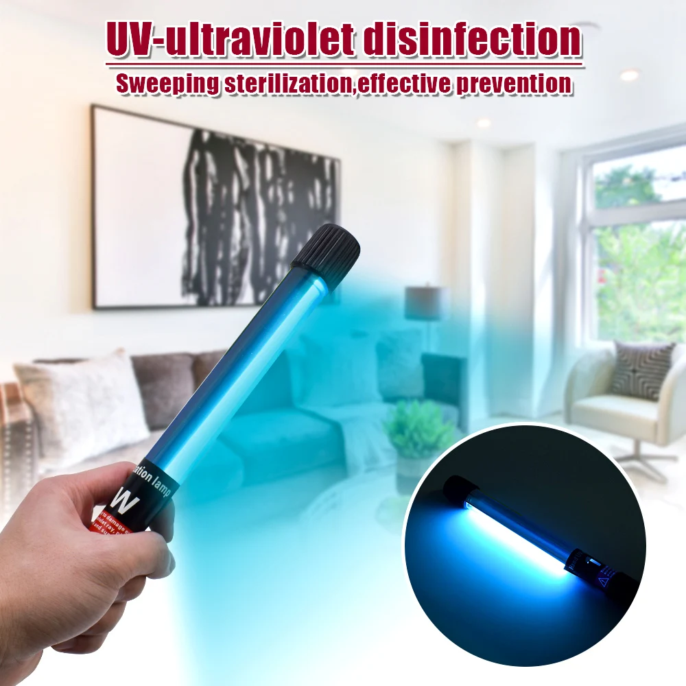 

110V LED Portable 11W Handheld Ultraviolet UVC Disinfection Lamp Power Cord Length 1.6M US Regulations Black Portable Lamp
