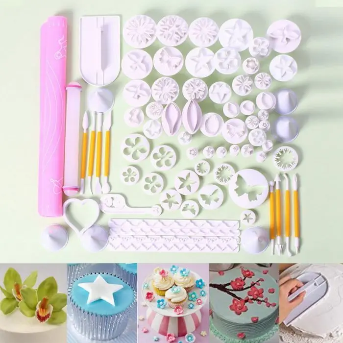 Cake Tool 71 Pieces DIY Fondant Cake Decoration Set Biscuit Mold Embossing Die Cutting tool VJ-Drop