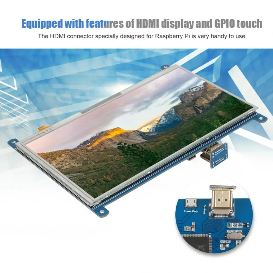 7 дюймов 1024x600 разрешение подсветка ЖК HDMI сенсорный экран дисплей для Raspberry Pi 4B