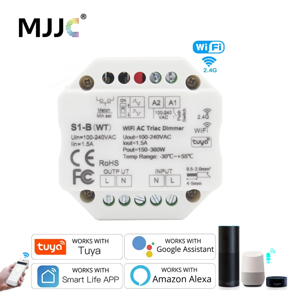 Smart light switch led strip controller led dimmer switch led dimmer controller smart dimmer switch Tuya 220V 110V 230V AC for bulb light work with Alexa Google Home