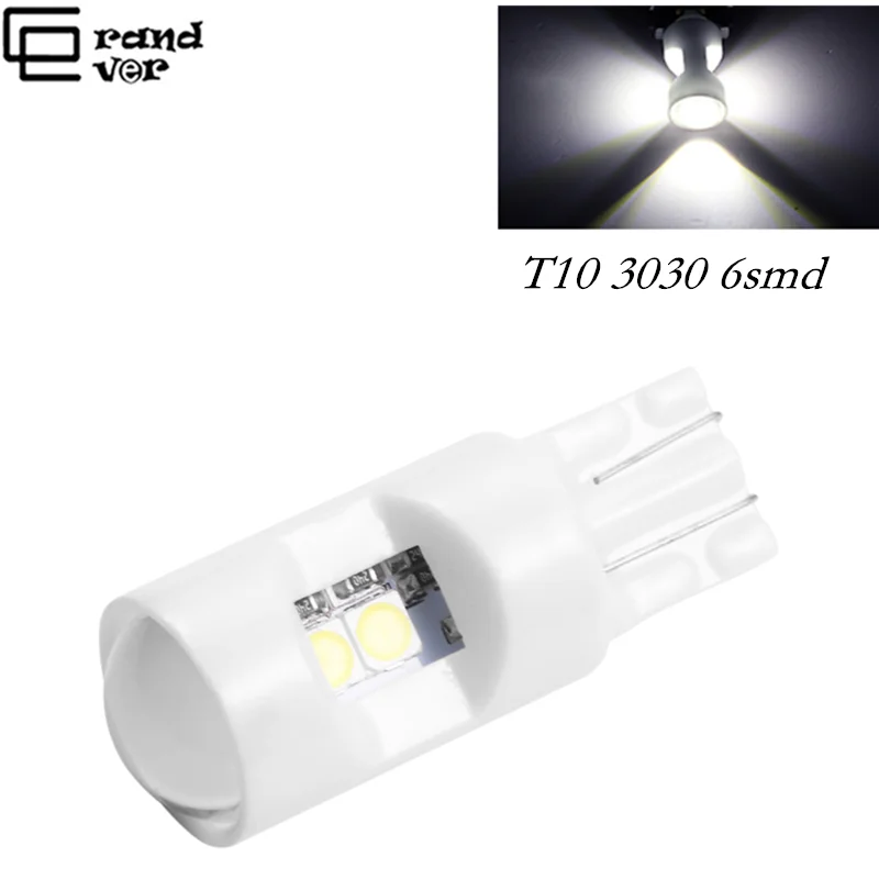 2 шт. T10 светодиодный Керамика Ширина лампа W5W 194 3030 6smd 12V CANBUS автомобиля