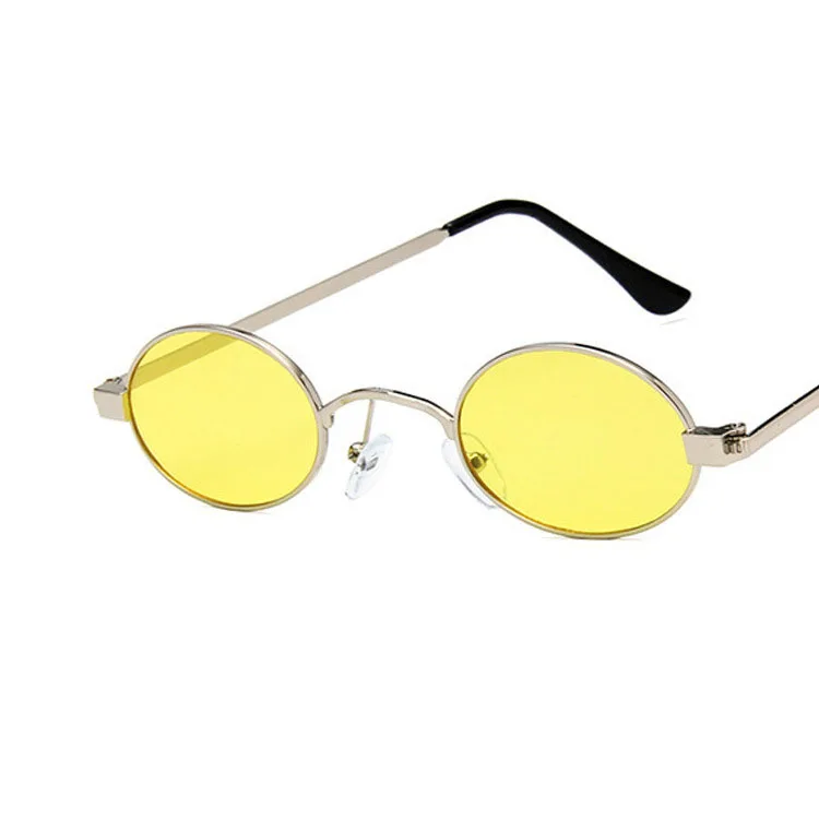 Yoovos Oval Sunglasses Women Brand Designer Vintage Small Round Sunglasses Women Retro Mirror Lunette De Soleil Femme - Цвет линз: SilverYellow