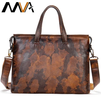 

MVA Men Briefcase Laptop Bags For Men Leather Luxury Men's Leather Bag Briefcase Vintage Office Handbags Men's Bag Casual 13685