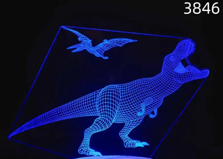 Динозавры 3D светодиодный ночник акриловая лазерная стерео Иллюзия 7/16 цветов Пульт дистанционного управления дети друзья подарок игрушки 1 шт. домашний декор дропшиппинг