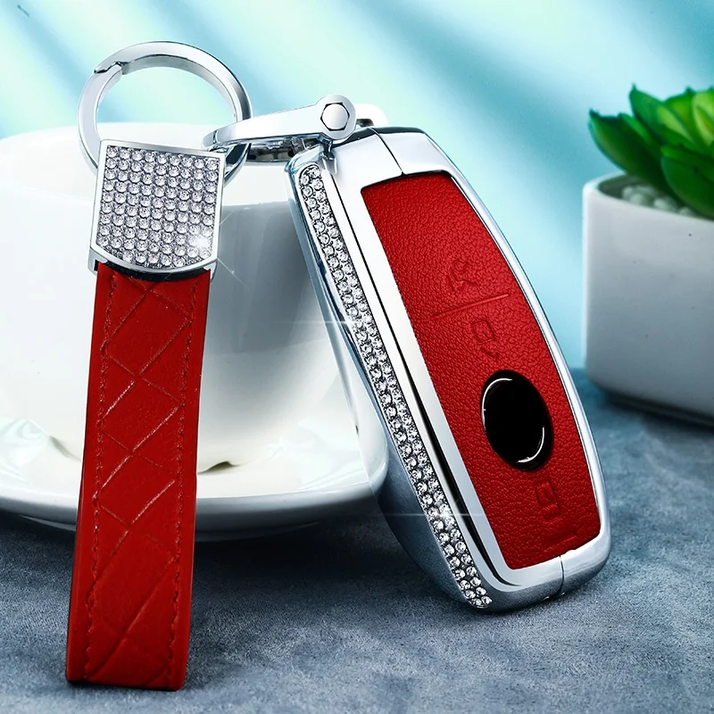 red set 01 Роскошный Алмазный автомобильный чехол для дистанционного ключа для Mercedes Benz C Class W205 C200 C180 C260 C300 E Class W213 E200 S Class - Название цвета: red set 01