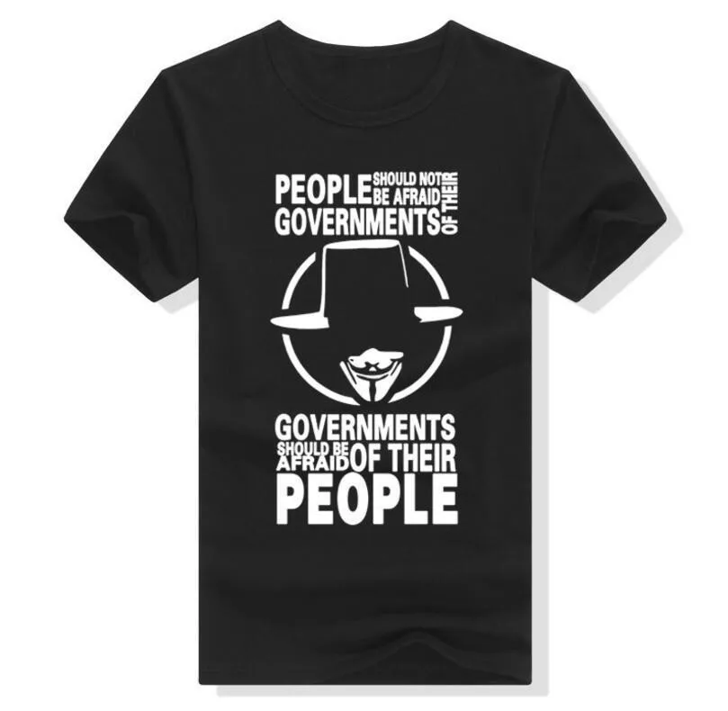 

2019 Men's T shirt V For Vendetta People Anti Governments Short Sleeve Tee T Shirts
