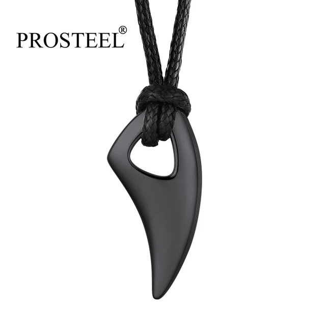 PROSTEEL Black Leather Necklace Cord Rope Chain for Men with Stainless  Steel Clasp 3mm 22