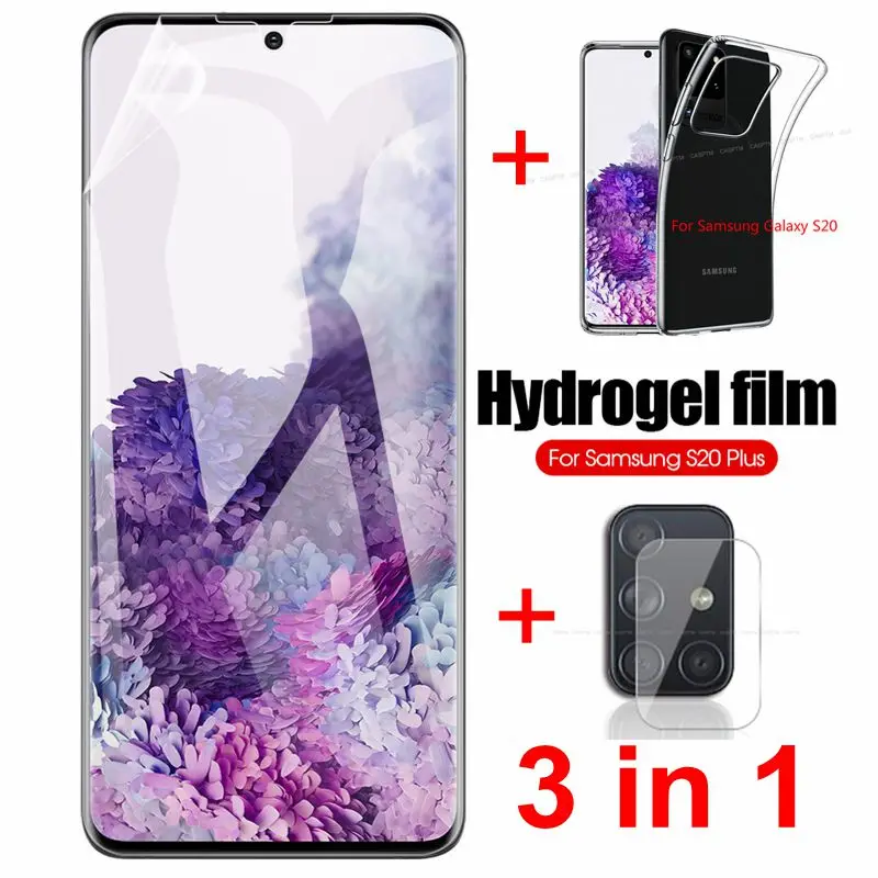 Гидрогелевая пленка 3 в 1 с полным покрытием для Samsung S20 Plus A51 A71 HD объектива камеры