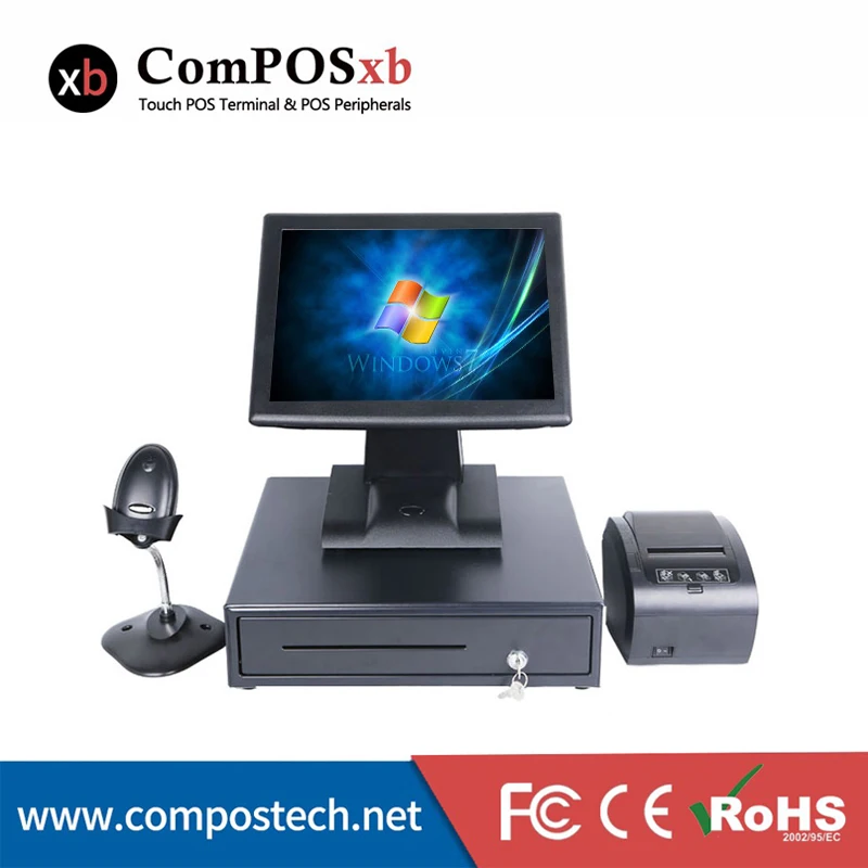 #Special Offers A whole set POS system five wire resistive screen POS terminal with EK410 cash drawer/80mm printer/ 1D wired scanner