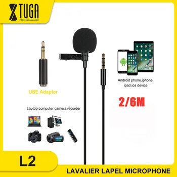 

XTUGA Professional Grade Lavalier Lapel Microphone Omnidirectional Mic with Easy Clip On System Perfect for Youtube/Podcast/ASMR