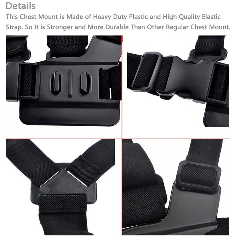 Harnais de poitrine réglable pour GoPro Hero 13/12/11/10/9/8/7/6/5/4/3+