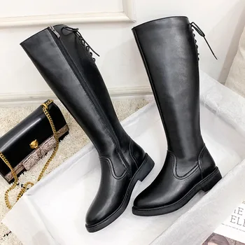 

Trend Black Women Mid-Calf Boots Sexy Winter Short Plush Women Boots Side Zipper Ladies Platform Shoes Motocycle Boots