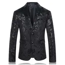 Мужской хипстерский костюм с розами, пиджак, приталенный однобортный смокинг на одной пуговице, пиджак, сценические костюмы 4XL