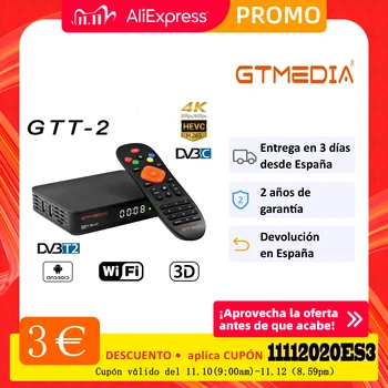 

GTMEDIA GTT2 Smart TV Box DVB-T2/C 2g+8g 1080p android 6.0 Amlogic S905D 4K H.265 Built-in Wifi 2.4G IPTV Sep Top Box