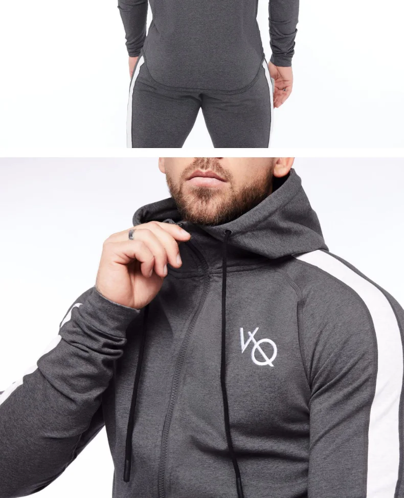 mens loungewear sets Men's Gym Fitness Jogger Sports Suit Zipper Coat Cotton Casual Hoodies Training Hoodie Men Trousers Sportswear Sweatpants designer jogging suits