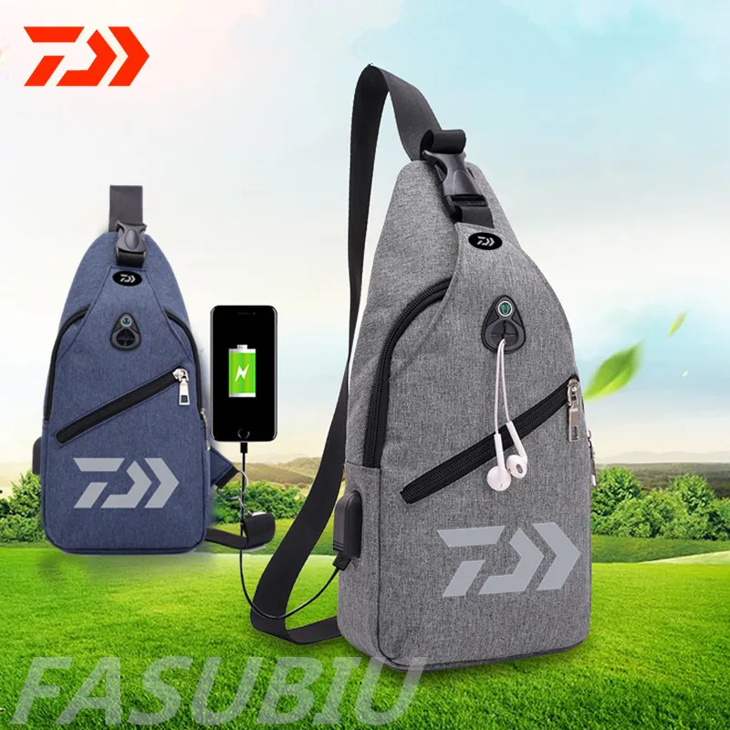 Daiwa Новая мужская USB нагрудная сумка для рыбалки простая многофункциональная