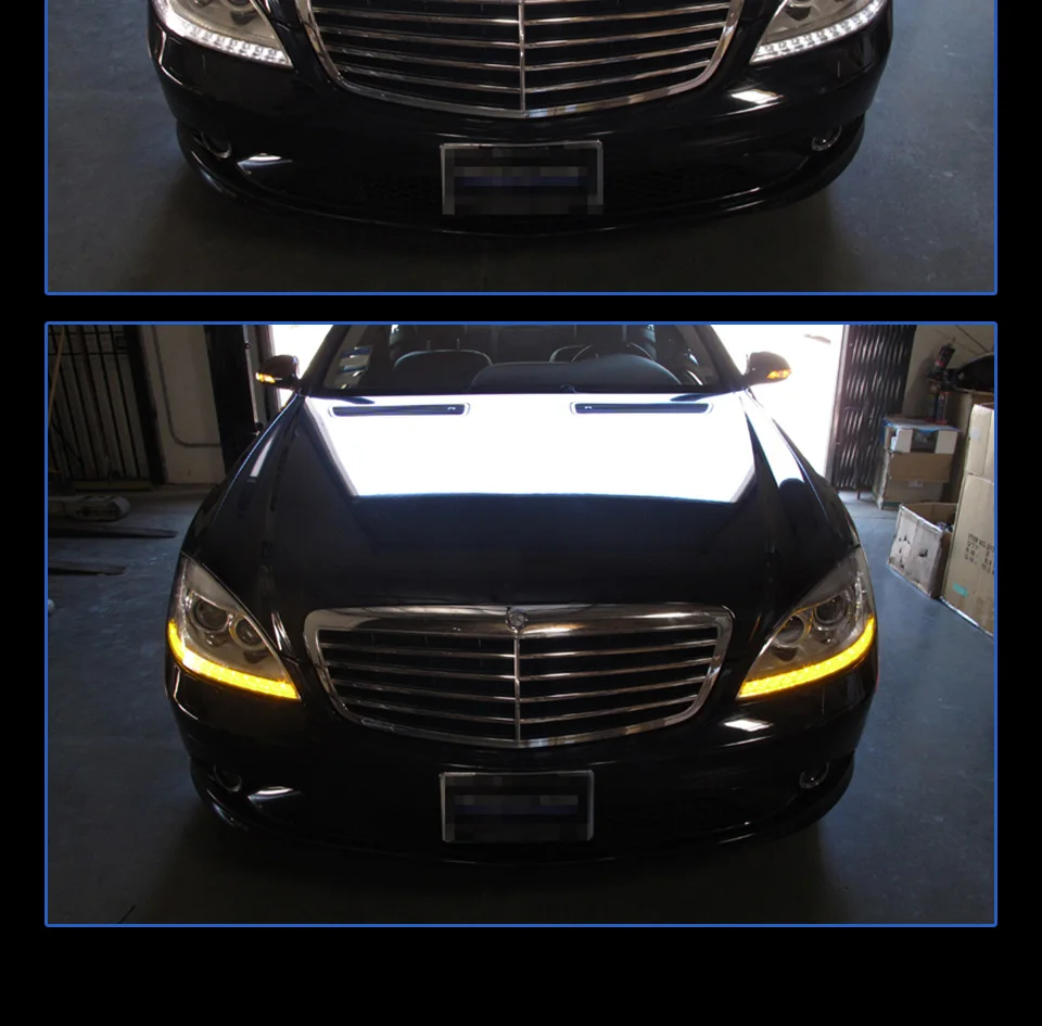 AKD Автомобиль Стайлинг фара для W221 фары 2006-2008 S300 S400 светодиодные дневные ходовые огни на передних фарах сигнальная лампа Hid биксенон авто аксессуары