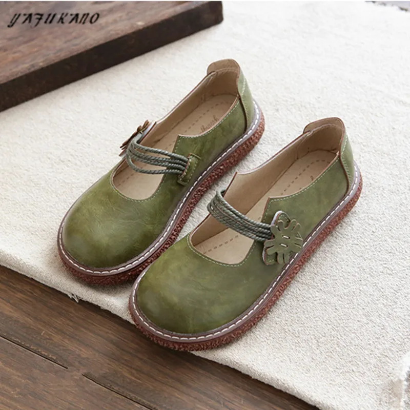 

Mori Retro Literary Original Handmade Big Head Doll Shoes Thick Bottom Increased Harajuku College Style Casual Flat Single Shoes