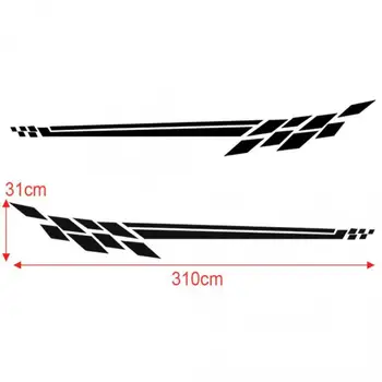 

Side Body Car Sticker Vinyl Racing Long Stripe Decals Waterproof Accessory 1set