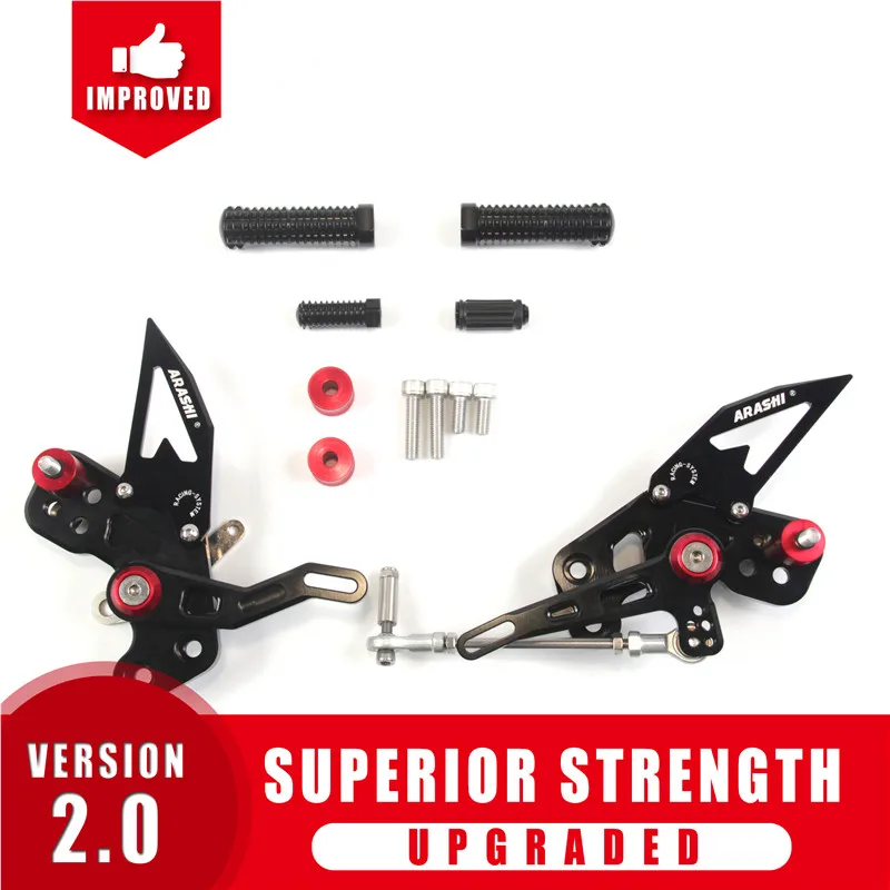 Arashi для KAWASAKI Z125 Z125-Pro с ЧПУ Регулируемый Rearset Z 125 Pro подножки задние алюминиевые мотоциклетные - Цвет: Black